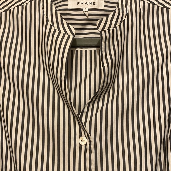 FRAME Cotton Sleeveless Striped Button Down Dress Tie Waist Shirt Dress SMALL - Picture 7 of 11